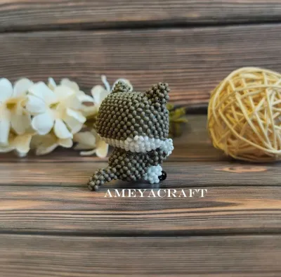 Handmade Beaded Cat Figurine - Unique Beaded Gift — photo 3
