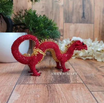 Handcrafted Beaded Chinese dragon Figurine — photo 3
