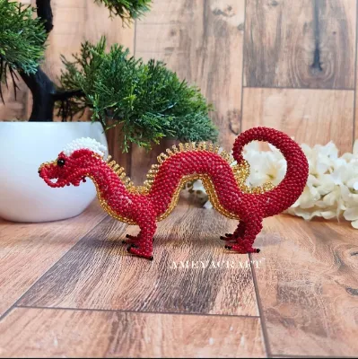 Handcrafted Beaded Chinese dragon Figurine — photo 8
