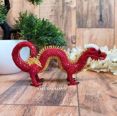 Handcrafted Beaded Chinese dragon Figurine — photo 7