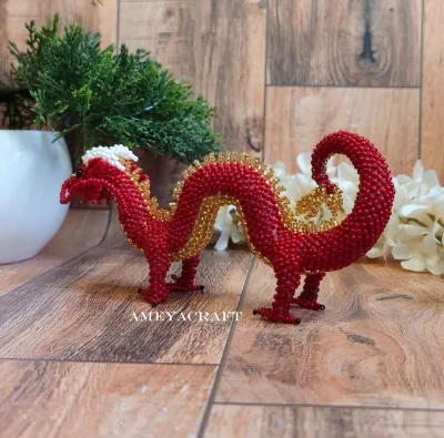 Handcrafted Beaded Chinese dragon Figurine — photo 2
