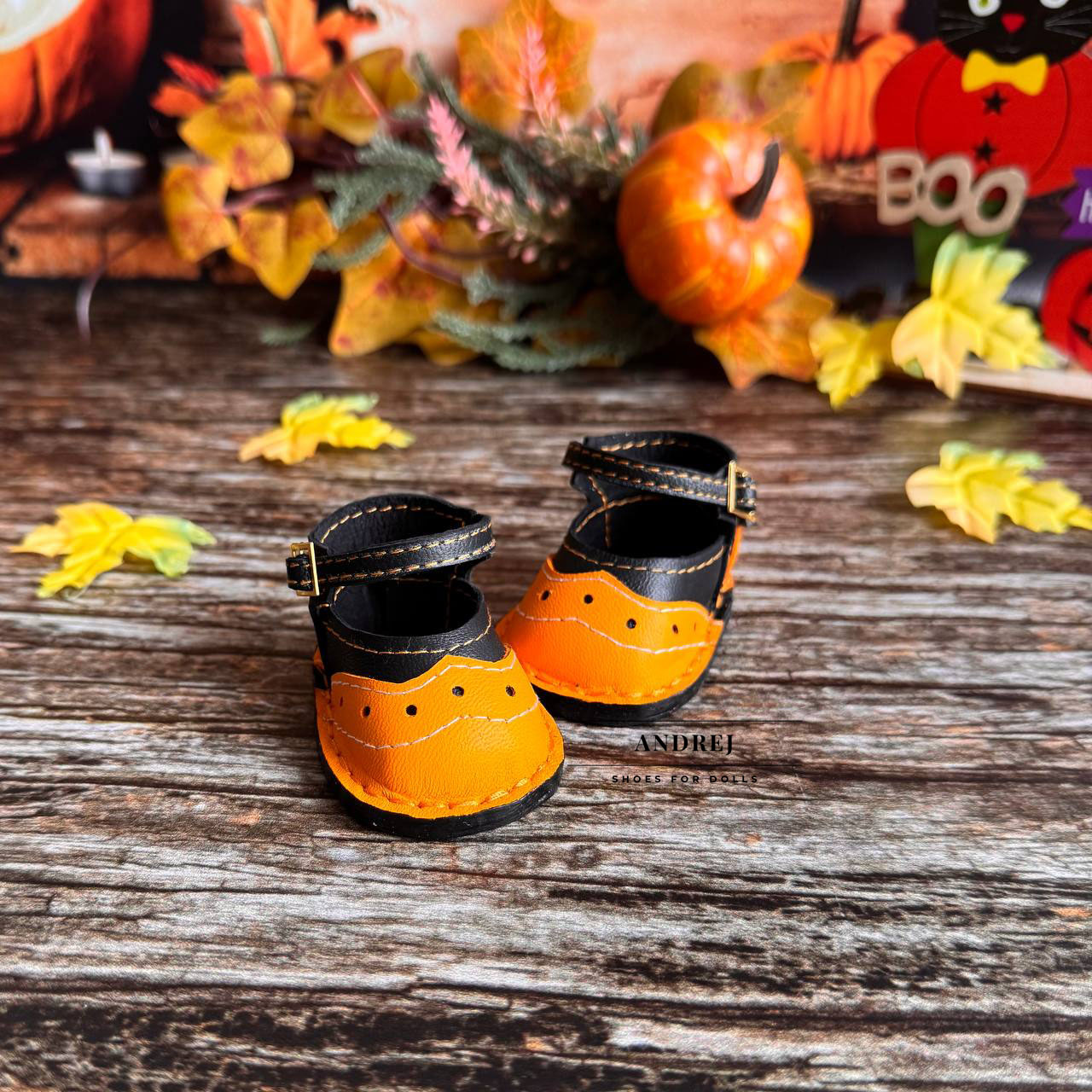 Halloween Leather Doll Shoes for Moppets Meadow Dolls, Miniature Doll Accessories — photo 1