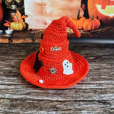 Halloween Doll Outfit for Dumpling Meadow Dolls, Cotton Witch Hat & Romper — photo 8