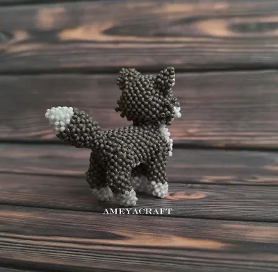 Handcrafted Beaded wolf Figurine — photo 3