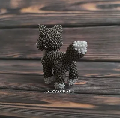 Handcrafted Beaded wolf Figurine — photo 4