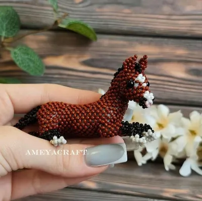 Handcrafted Beaded horse Figurine — photo 6